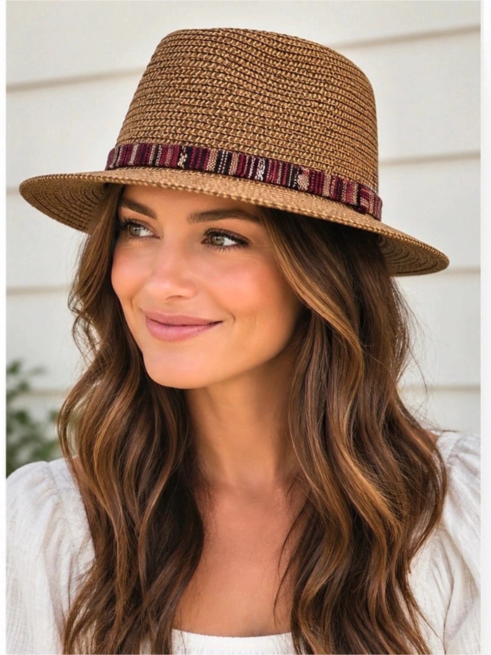 Wallaroo Sedona Embroidered Band Fedora-Style Adjustable Sun Hat